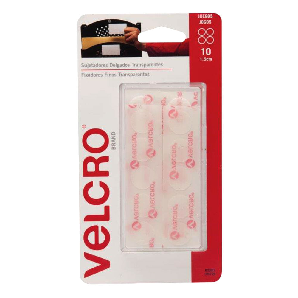 Velcro - Fixadores Finos Transparentes (10 Unidades) em Promoção